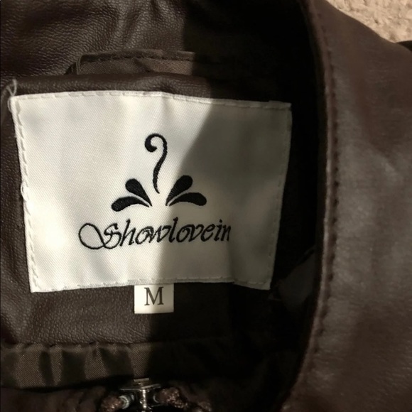 Leather brown jacket - Picture 2 of 4